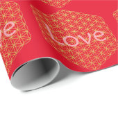Christmas love flower of life Geschenkpapier Cadeaupapier (Rol Hoek)