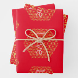 Christmas love flower of life Geschenkpapier Inpakpapier Vel