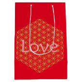 Christmas love flower of life Geschenkpapier Medium Cadeauzakje (Achterkant)