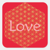 Christmas love flower of life Geschenkpapier Vierkante Sticker (Voorkant)