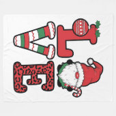 Christmas Love Gnome Holiday Festive Design Fleece Deken (Voorkant (Horizontaal))