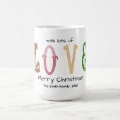 Christmas Love Modern Typography Personalized Mug  Koffiemok (Center)