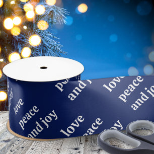 Christmas Love Peace Joy Holiday Satijnen Lint