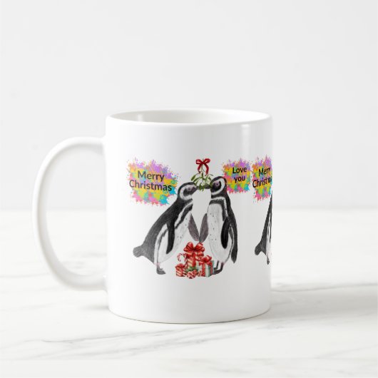Christmas Love Penguin Koffiemok (Links)