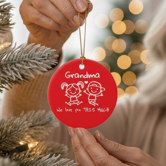 Christmas Love You Grandma Fun Graphic Gift Keramisch Ornament