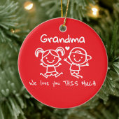 Christmas Love You Grandma Fun Graphic Gift Keramisch Ornament