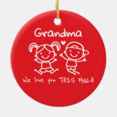 Christmas Love You Grandma Fun Graphic Gift Keramisch Ornament (Achterkant)
