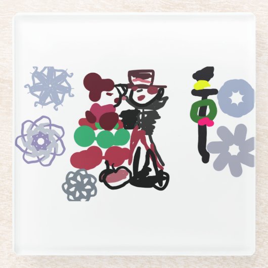 Christmas Lovely walking Glazen Onderzetter (Voorkant)