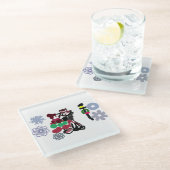 Christmas Lovely walking Glazen Onderzetter (Schuin)