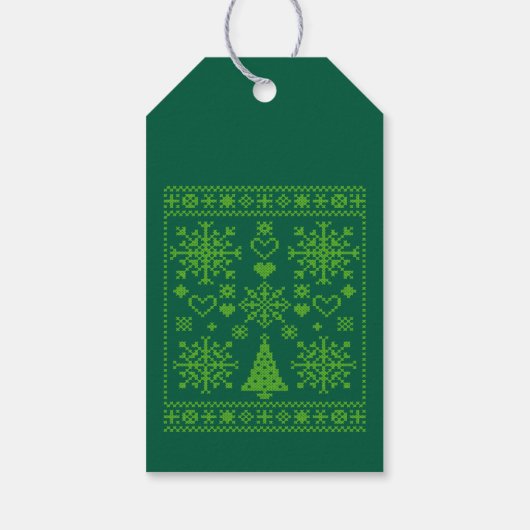 Christmas Lover Cross Pattern Sampler Design Cadeaulabel (Achterkant)