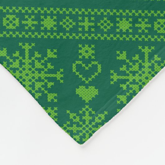 Christmas Lover Cross Pattern Sampler Design Fleece Deken (Hoek)
