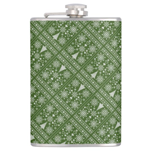 Christmas Lover Cross Pattern Sampler Design Heupfles (Voorkant)