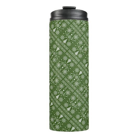 Christmas Lover Cross Pattern Sampler Design Thermosbeker (Voorkant)