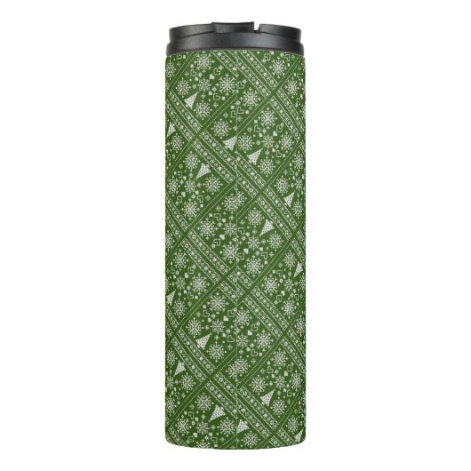 Christmas Lover Cross Pattern Sampler Design Thermosbeker (Achterkant)
