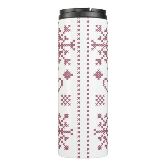 Christmas Lover Cross Pattern Sampler Design Thermosbeker (Achterkant)