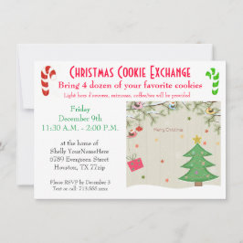 Christmas Lunch Cookie Exchange Invitation Kaart
