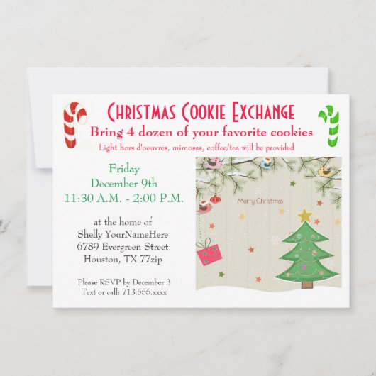 Christmas Lunch Cookie Exchange Invitation Kaart (Voorkant)