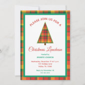 Christmas Luncheon Colorful Plaid Christmas Tree Kaart (Voorkant)