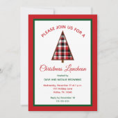 Christmas Luncheon Red Plaid Christmas Tree Kaart (Voorkant)