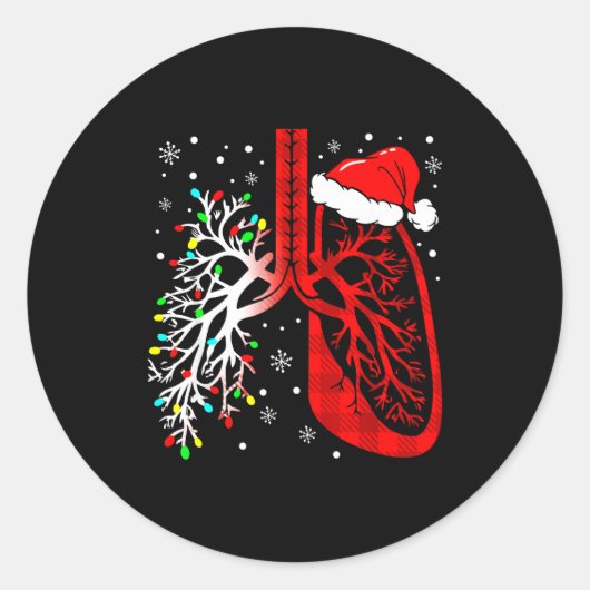 Christmas Lung Lights Resratory Therast Holiday  Ronde Sticker (Voorkant)