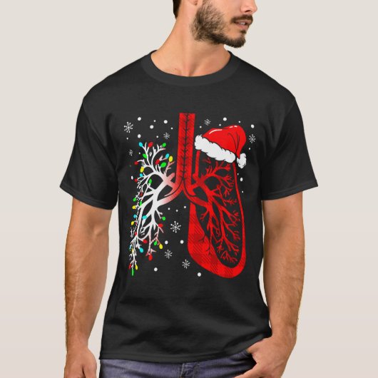 Christmas Lung Lights Resratory Therast Holiday  T-shirt (Voorkant)