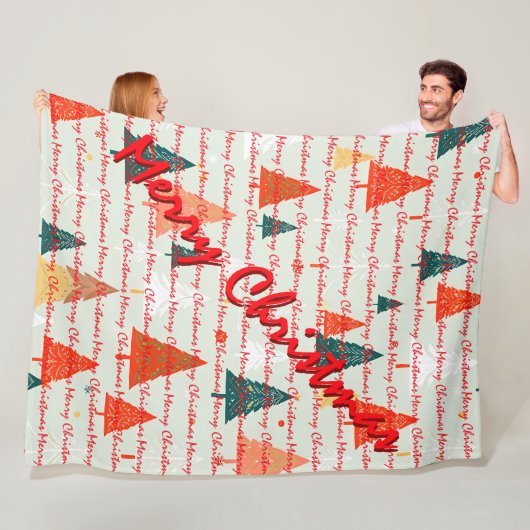 Christmas Luxury Christmas Trees Festive Fleece Deken (In situ)