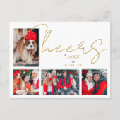 Christmas Luxury Minimalist 4 Photos Family Briefkaart (Voorkant)