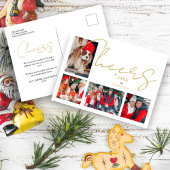 Christmas Luxury Minimalist 4 Photos Family Briefkaart