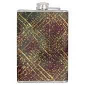 Christmas, Luxury Pattern, Red Gold Green Black Heupfles (Achterkant)