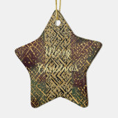 Christmas Luxury Pattern, Red Gold Green Black Keramisch Ornament (Links)