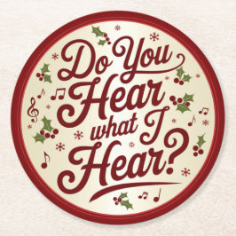  Christmas Lyric Coaster Ronde Kartonnen Onderzetter
