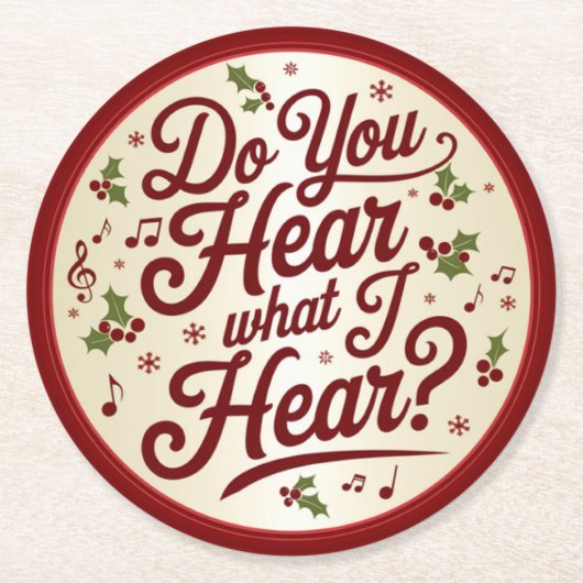  Christmas Lyric Coaster Ronde Kartonnen Onderzetter (Voorkant)