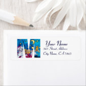 CHRISTMAS M LETTER/INSPIRED SANTA MONOGRAM ETIKET (Insitu)