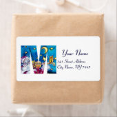 CHRISTMAS M LETTER/INSPIRED SANTA MONOGRAM ETIKET (Insitu)