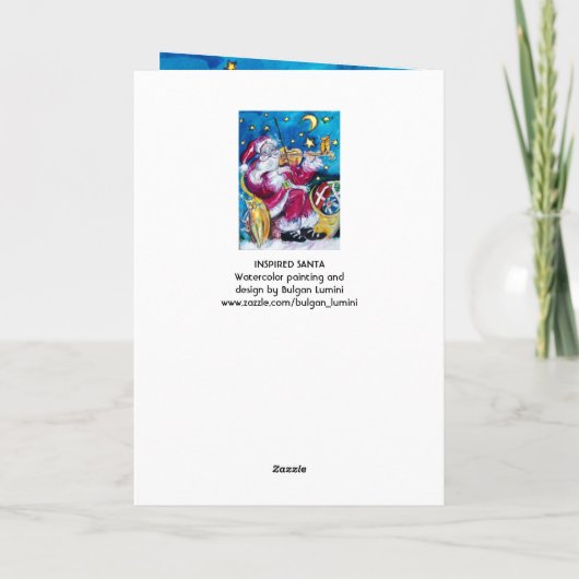 CHRISTMAS M LETTER/INSPIRED SANTA MONOGRAM FEESTDAGEN KAART (Achterkant)