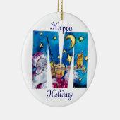 CHRISTMAS M LETTER/INSPIRED SANTA MONOGRAM KERAMISCH ORNAMENT (Rechts)