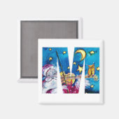 CHRISTMAS M LETTER/INSPIRED SANTA MONOGRAM MAGNEET (Voorkant / Achterkant)