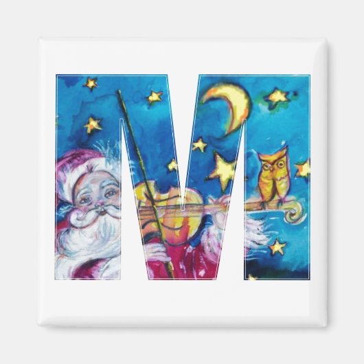 CHRISTMAS M LETTER/INSPIRED SANTA MONOGRAM MAGNEET (Voorkant)