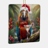 Christmas Macaw Parrot With Martini Cocktail Keramisch Ornament (Rechts)