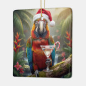 Christmas Macaw Parrot With Martini Cocktail Keramisch Ornament (Links)