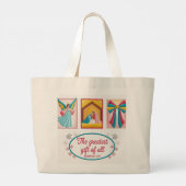 Christmas Machine Embroidery Design – Angel Grote Tote Bag (Achterkant)