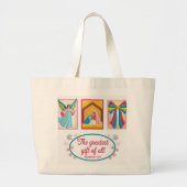 Christmas Machine Embroidery Design – Angel Grote Tote Bag (Voorkant)