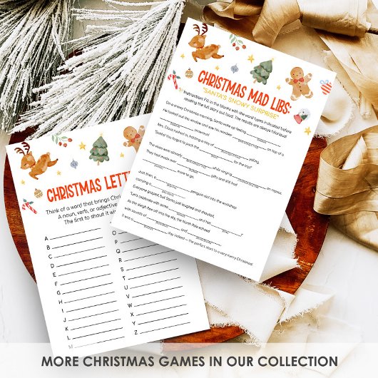 Christmas Mad Libs Game Feestdagenkaart