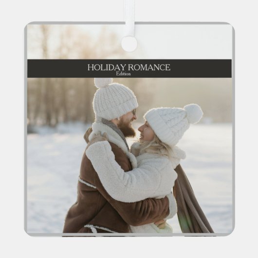 Christmas Magazine Hoesje Verloving Aankondiging Metalen Ornament (Achterkant)