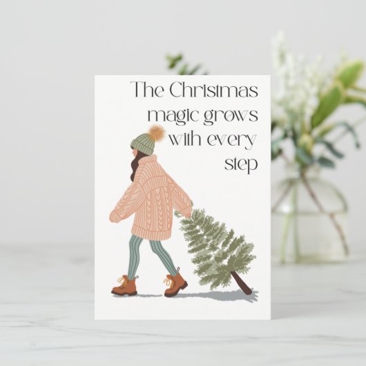 Christmas magic bedankkaart (Staand voorkant)