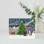 Christmas Magic-Boston Terrier (2) Feestdagenkaart (Staand voorkant)