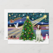 Christmas Magic Brittany Spaniel Feestdagenkaart (Voorkant / Achterkant)
