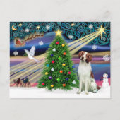 Christmas Magic Brittany Spaniel Feestdagenkaart (Voorkant)