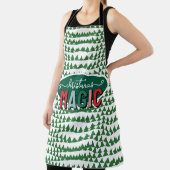 Christmas Magic Calligraphy Green Pine Trees Funky Schort (Insitu)