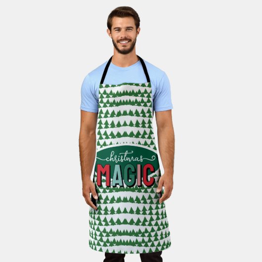 Christmas Magic Calligraphy Green Pine Trees Funky Schort (Gedragen)